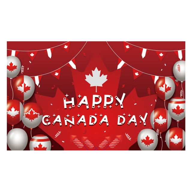 Canada Day Decorations Happy Birthday Canada Day Banner Back Drop Beaver Maple Leaf Canadian Flag Background Decorations For 1st Of July The National Holiday Of Canada Celebration Christmas Banners