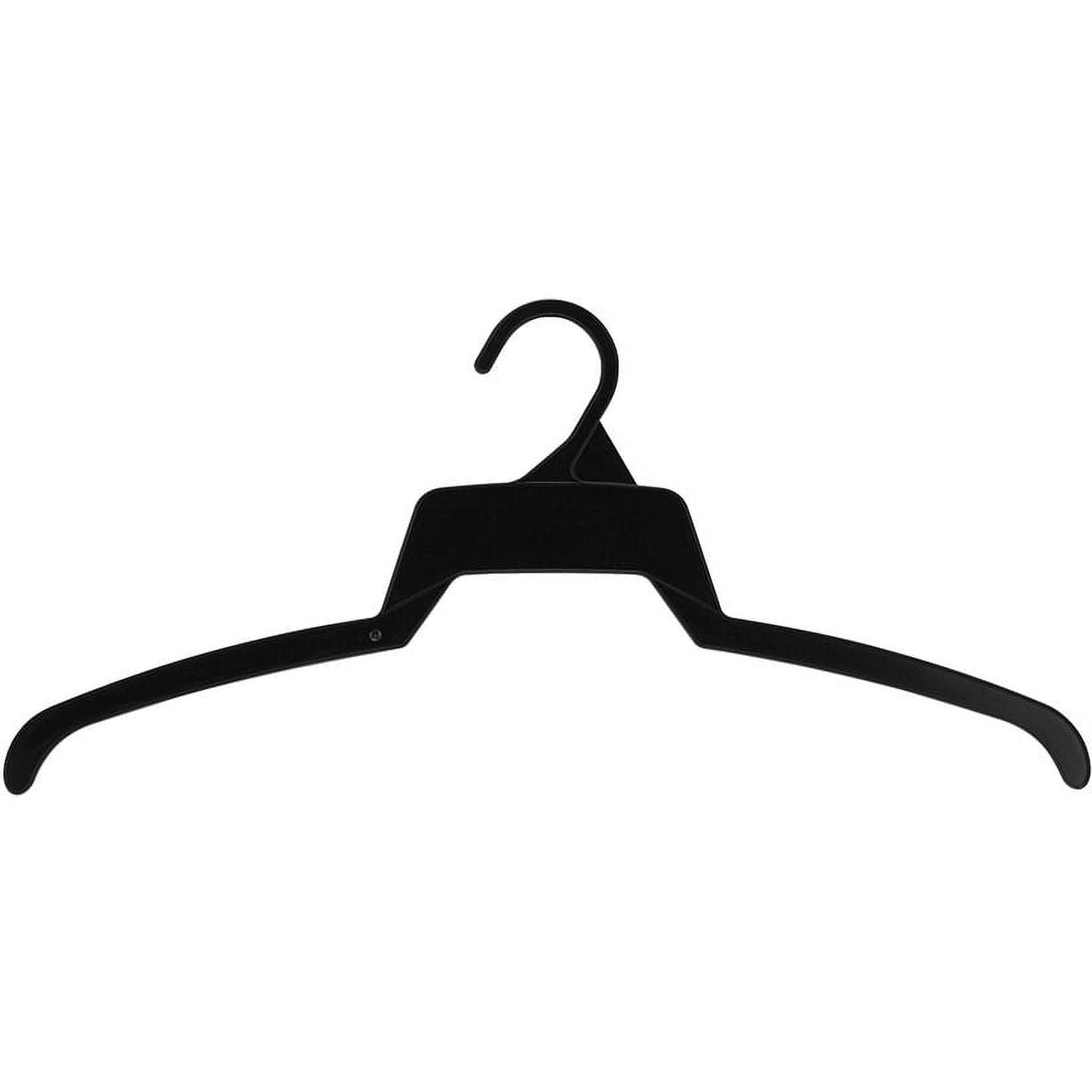 Super Thin Black Plastic Top Hanger, Box of 500, Affordable Space Saving Shirt Hangers by International Hanger
