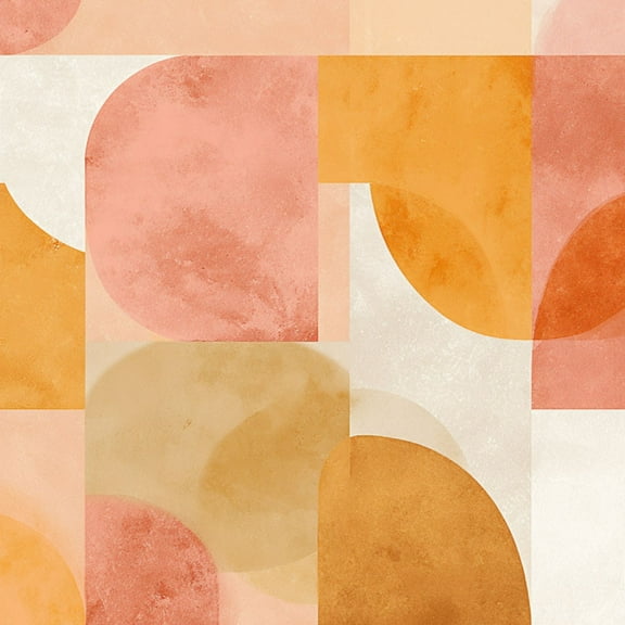 Peel and Stick Wallpaper 17.7in x 9.8ft Abstract Geometric Soft Pink Orange Beige Shapes Contact Paper Vinyl Waterproof Self Adhesive Wall Paper for Bedroom Shelf Cabinet Renter Friendly