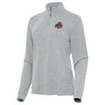 thumbnail image 2 of Women's Antigua  Heather Gray Ohio State Buckeyes Mentor Quarter-Zip Mock Neck Top, 2 of 3