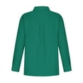 thumbnail image 5 of YHAJDS Womens Pocket Shirt Women's Long Sleeve Tops Solid Color Lapel Breasted Double Pocket Shirt Blouse, 5 of 5