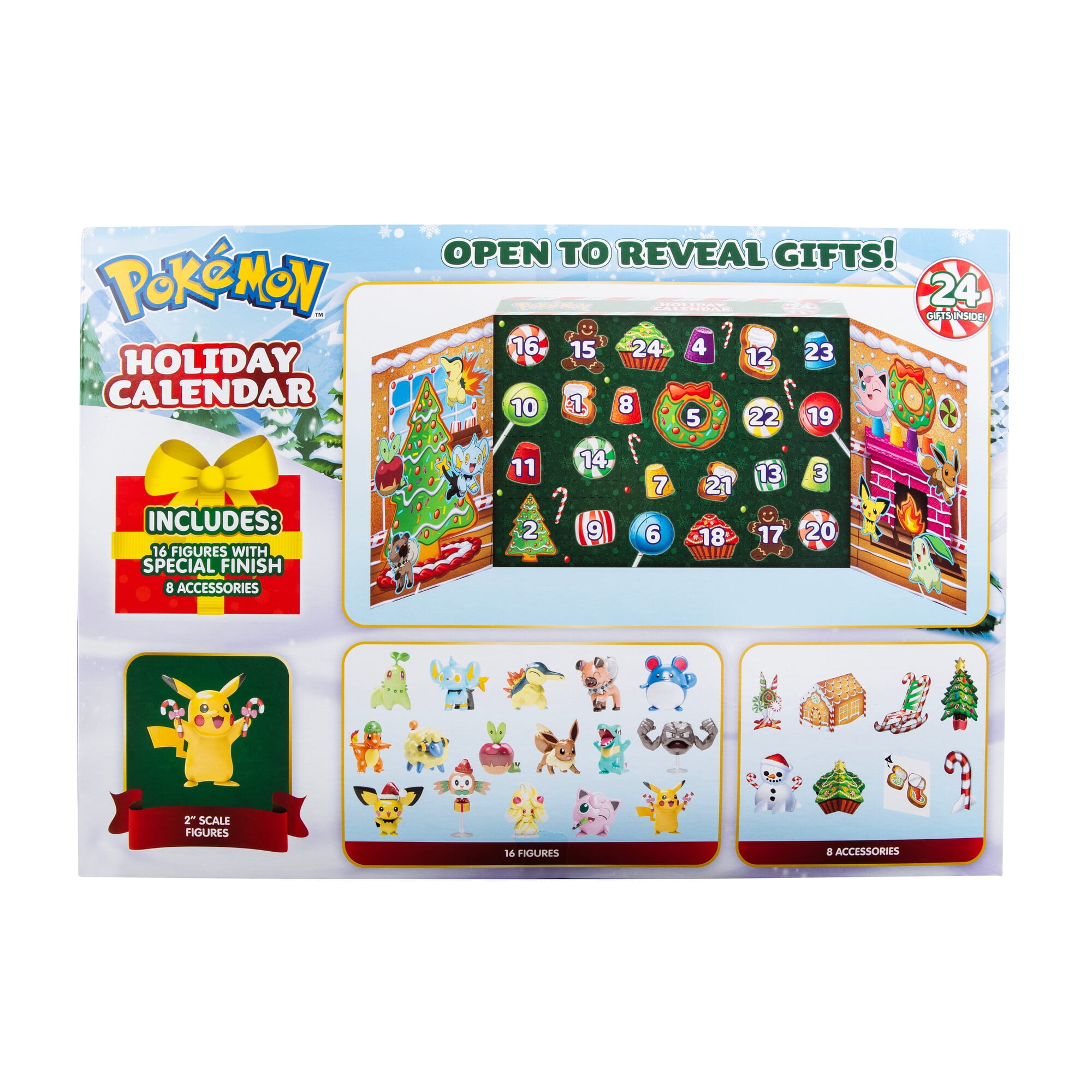 POKEMON HOLIDAY CALENDAR - Features 16 2-Inch Battle Figures with Special  Finish and Eight Unique Accessories - Walmart.com