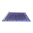thumbnail image 2 of Ahgly Company Machine Washable Indoor Square Oriental Blue Industrial Area Rugs, 7' Square, 2 of 4