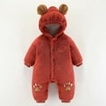 thumbnail image 5 of XDZJLR Fleece Baby Pajamas Winter Thermal Romper Jumpsuit Warm Lined Infant Outfit Cozy Padded Newborns Red 0-3 Months, 5 of 5