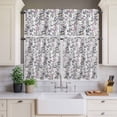 thumbnail image 3 of Kitchen Window Curtains Valance and Tier Set, Watercolor Birds Flowers Rod Pocket Tier Curtain Valance Set, Abstract Country Plant Animal Light Filtering Cafe Curtains for Bedroom Living Room, 3 of 9