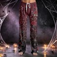 thumbnail image 2 of QWKLEAJ Halloween Pajama Pants Women Loose Fit Elastic Waist Lounge Pants Holiday Party Sleepwear Casual Home Trousers Pumpkin Cat Print Long Bottoms Comfy Nightwear, 2 of 6