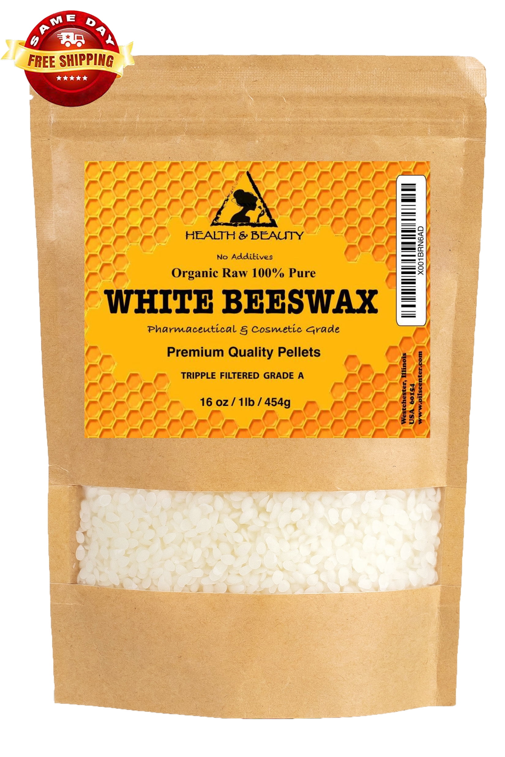 1-Lb Pure White Beeswax Pellets-100% Pure 