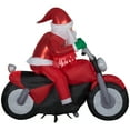 thumbnail image 2 of Gemmy Christmas Airblown Inflatable Inflatable Luxe Santa on Christmas Motorcycle, 5.5 ft Tall, red, 2 of 6