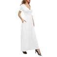 thumbnail image 5 of Maskion Women's Empire Waist Maxi Dress Casual V Neck Long Dresses with Pockets,White, 5 of 6