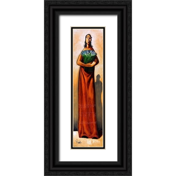 West, Ronald 9x24 Black Ornate Wood Framed with Double Matting Museum Art Print Titled - Tall Lady V