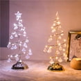 thumbnail image 3 of Small Prelit Christmas Tree Crystal Holidays LED Decoration Mini Slim Christmas Tree with LED Lights for Tabletop Ornament Silver, 3 of 9