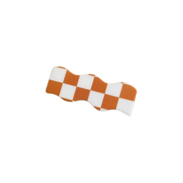 Horquillas acrílicas para el pelo para mujer, estilo coreano, estilo tablero de ajedrez. Blanco naranja