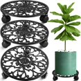 thumbnail image 1 of CNKOO 2 Paquets Support à Plantes Roulant avec Roues Caddy à Plantes en Métal avec Roues Robuste Support à Plantes Rond de 13'' Rouleaux d'Intérieur en Fer pour Plantes Poupée à Plantes avec Soucoupes pour Plantes, 1 of 8