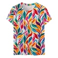 thumbnail image 3 of cocolona Womens Summer Short Sleeve Tops Casual Loose Floral Print Basic T-shirts Crew Neck Tees Trendy Blouse, 3 of 4