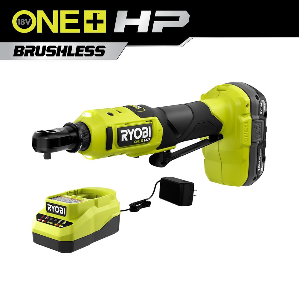 RYOBI ONE+ 18V HP Brushless Cordless 1/4 in. High Speed Ratchet Kit with Battery and Charger (Bulk Packaged) PSBRC02K1