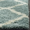 thumbnail image 4 of SAFAVIEH Dallas Logan Geometric Shag Runner Rug, Seafoam/Ivory, 2'3" x 14', 4 of 7