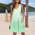 thumbnail image 2 of Liquidation d'Été 2025! Robe Grande Taille pour Femmes, Liquidation d'Été pour Femmes, Mode d'Été pour Femmes Robe Sans Manches à Col en V avec Poches, 2 of 5