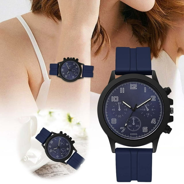 Men's Watch Silicone Strap Precise Timing Men's Fashion Leisure Business Hand Precise Timing Watch