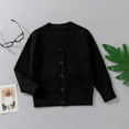 thumbnail image 2 of UngA Boys Cardigan Long Sleeve Sweater Kids Casual V Neck Button Down Uniform Sweater for Toddler Boys (Black,11-13 Years), 2 of 4