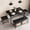 Black, variant on Dining Table Set for 4 with Storage Shelves, Kitchen Table Set with Upholstered Bench and Square Stools, Metal and Wood Dining Room Table Set for Small Space, Apartment,Restaurant,Kitchen