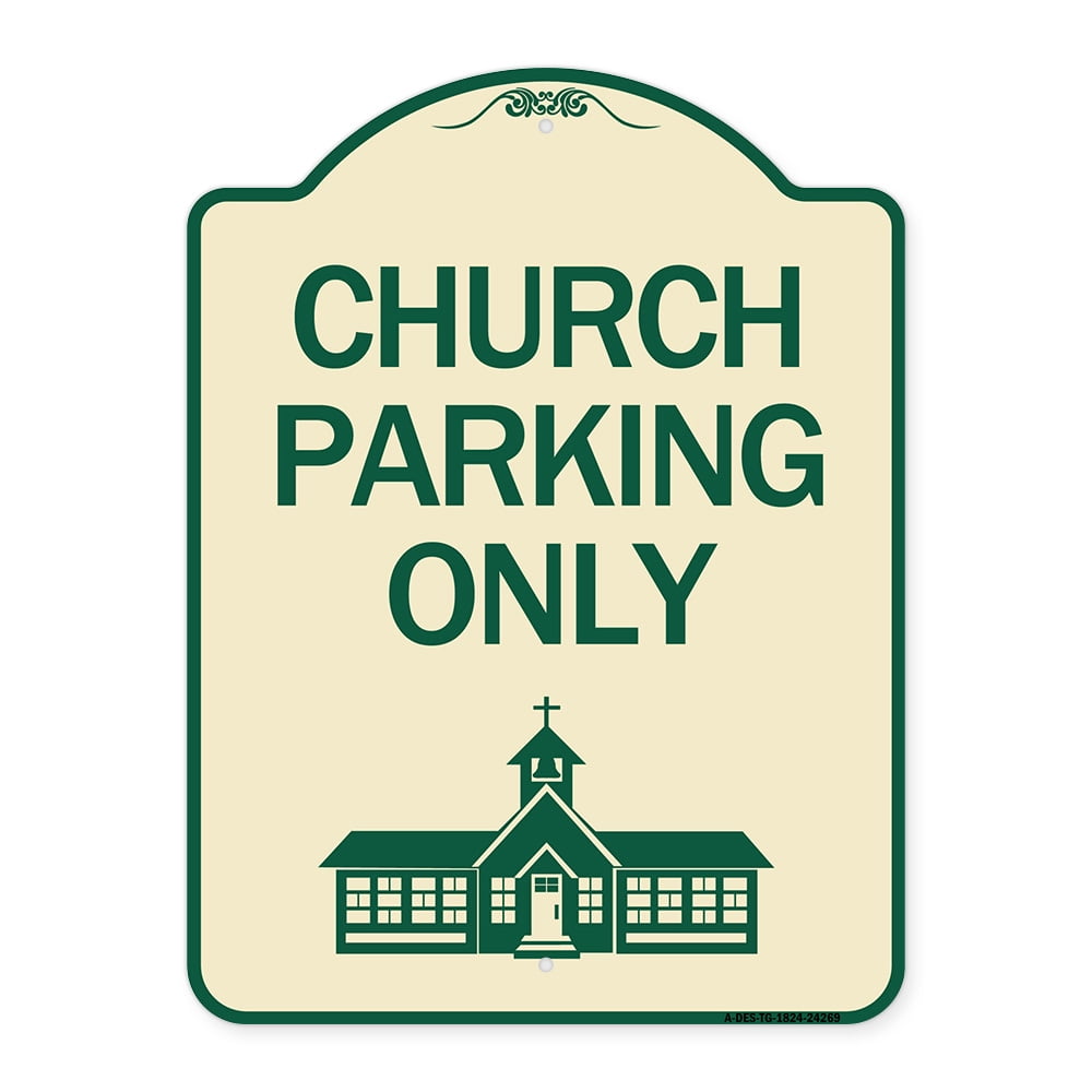 Protect Your Business SignMission Designer Series Sign | Black & Gold 18 X 24 Heavy-Gauge Aluminum Architectural Sign Made in The USA Church Staff Parking Only with Bidirectional Arrow 