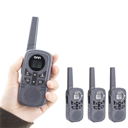ONN TWO WAY RADIOS WITH LED LIGHT, 22 FRS CHANNELS AND 23 MILE RANGE WALKIE TALKIES, 3 COUNT