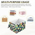 thumbnail image 6 of Yayeee Collapsible Cube Storage Bin with Lid Fabric Closet Decorative Basket with Handles, Green Cubes, 6 of 7