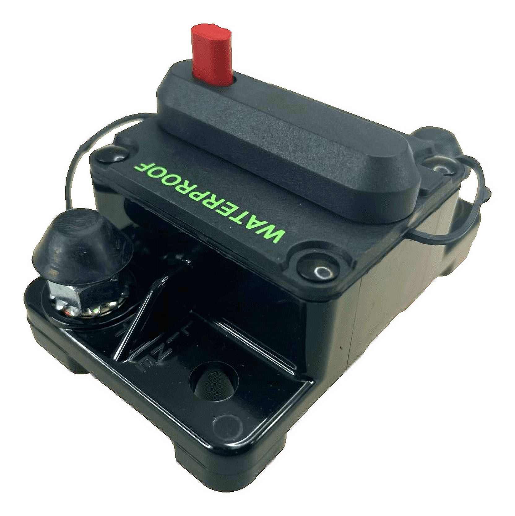 Pactrade Marine Boat Auto Battery Trailer RV Trolling Motor Bus High-Amp Circuit Breaker 12-42V DC Maximum Black Waterproof Manual Reset Button UL Rated Electrical Switch Mount Cover (60 Amp)