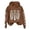 Brown, variant on Women's Skeleton Print Hoodie Long Sleeve Loose Fit Pullover Sweatshirt For Halloween Party Streetwear Casual Outfit Fall Winter Fashion Zip Sweatshirt Women