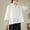 White, variant on Womens Mandarin Collar Cotton Linen Blouse Retro Embroidery Chinese Buttons Tunic Tops Breathable Casual Summer Shirts