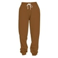 thumbnail image 4 of WTXUE Sweatpants, Scrub Pants Women's Solid Color Casual Sports Tie Up Waist with Sweater Material Pants, Slacks Pantalones De Mujer, Brown, 4 of 4