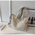 thumbnail image 4 of Stylish Corduroy Shopper Bag Casual Tote Shopping Bags Handbag for Work School and Travel Green, 4 of 4