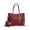 Bonita Burgundy, variant on Merlina Women’s Tote Bag with Wallet,Crocodile Vegan Leather Handbag 2Pcs Set by Mia K - Light Gray Navy