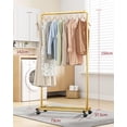 thumbnail image 3 of Sakugi Clothing Rack - Movable Multi-Functional Coat Rack with 4 Universal Wheels, Long-Lasting Metal Clothes Rack with Extra Storage Shelf for Bedro, 3 of 3
