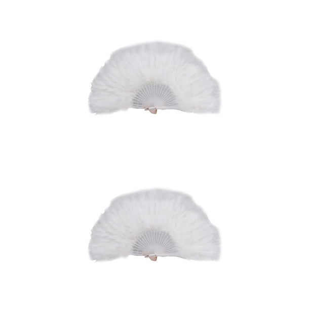 Abanico de plumas Wosthever para decoración y fiesta plegable 42cm