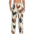 thumbnail image 3 of Haiem Roosters and Chickens Men's Pajama Pants Ultra Lightweight Pjs Bottoms Sleepwear Bottom Pants with Pocket Drawstring-Large, 3 of 9