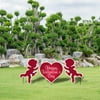 Tangnade Dancing mats Valentine's Day Stakes Garden Sign Outdoor Garden Lawn Ornament Valentine's Day Wooden Pile Garden Sign Outdoor Garden Lawn Decoration Multicolor