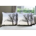 thumbnail image 6 of Ambesonne Winter Throw Pillow Cover 4 Pack, Wooden Bench Evening, 20", Blue Brown, 6 of 7