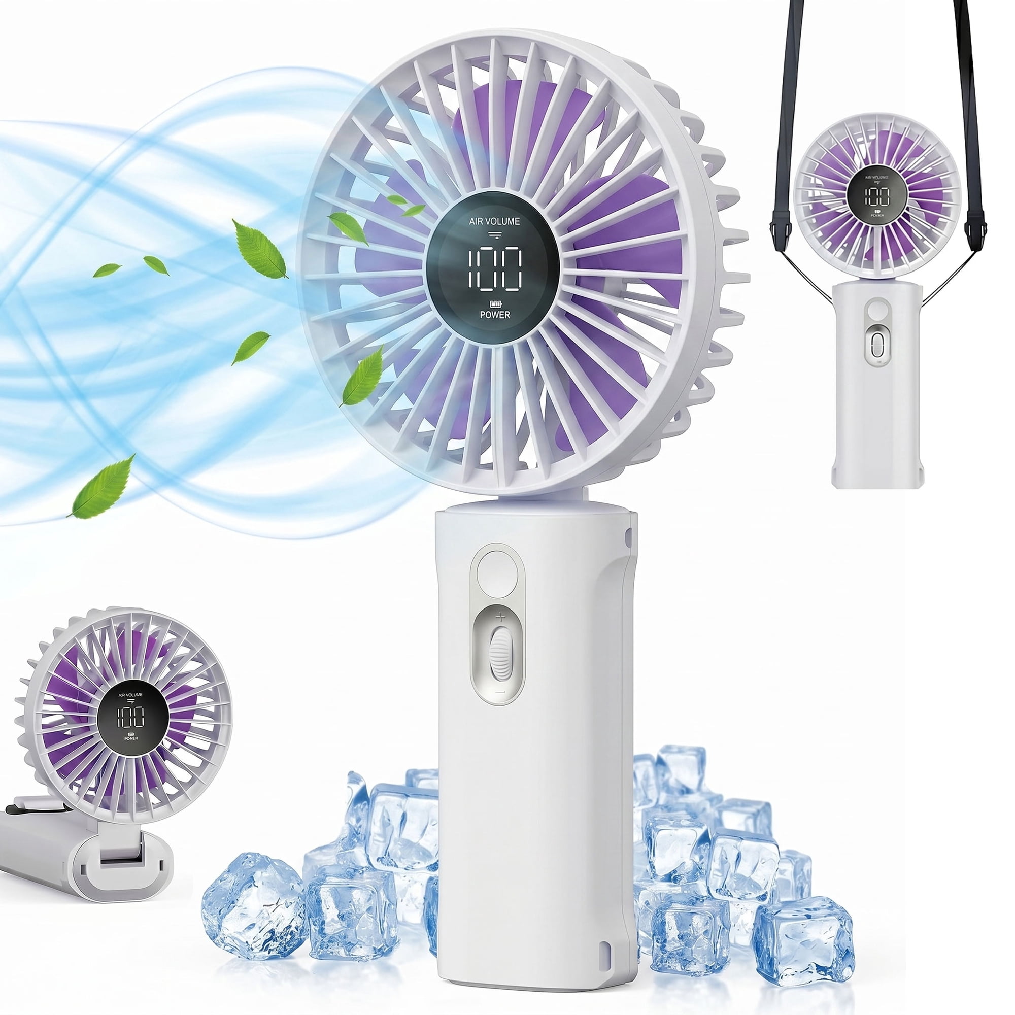 Portable Fan, ATUPEN 3 in 1 Handheld Fan 100 Speeds LED Display for Travel Office Outdoors & Gifts