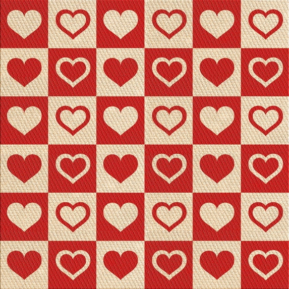 Ahgly Company Indoor Square Patterned Red Area Rugs, 6' Square