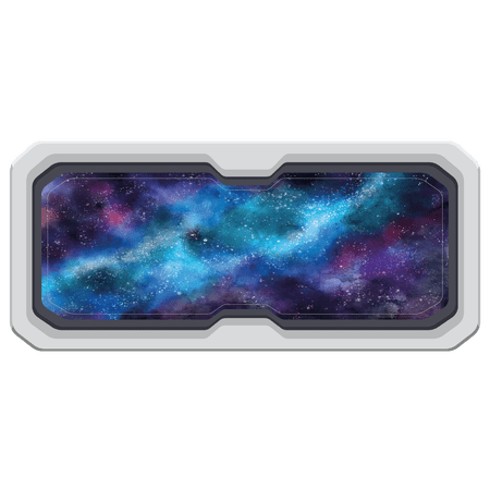 A Window Through Outer Space and Milky Way Abstract Artwork Design Vinyl Wall Decal - Spaceship View Over the Huge, Vast and Beautiful Space for Creative Living Room Wall Decoration 30" x 20"