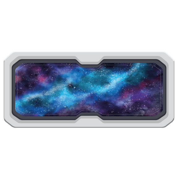 A Window Through Outer Space and Milky Way Abstract Artwork Design Vinyl Wall Decal - Spaceship View Over the Huge, Vast and Beautiful Space for Creative Living Room Wall Decoration 30" x 20"