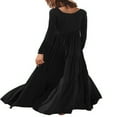 thumbnail image 4 of Robes Longues Décontractées pour Femmes, Mode, Coupe Ample, Manches Longues, Unies, Maxi, 4 of 5