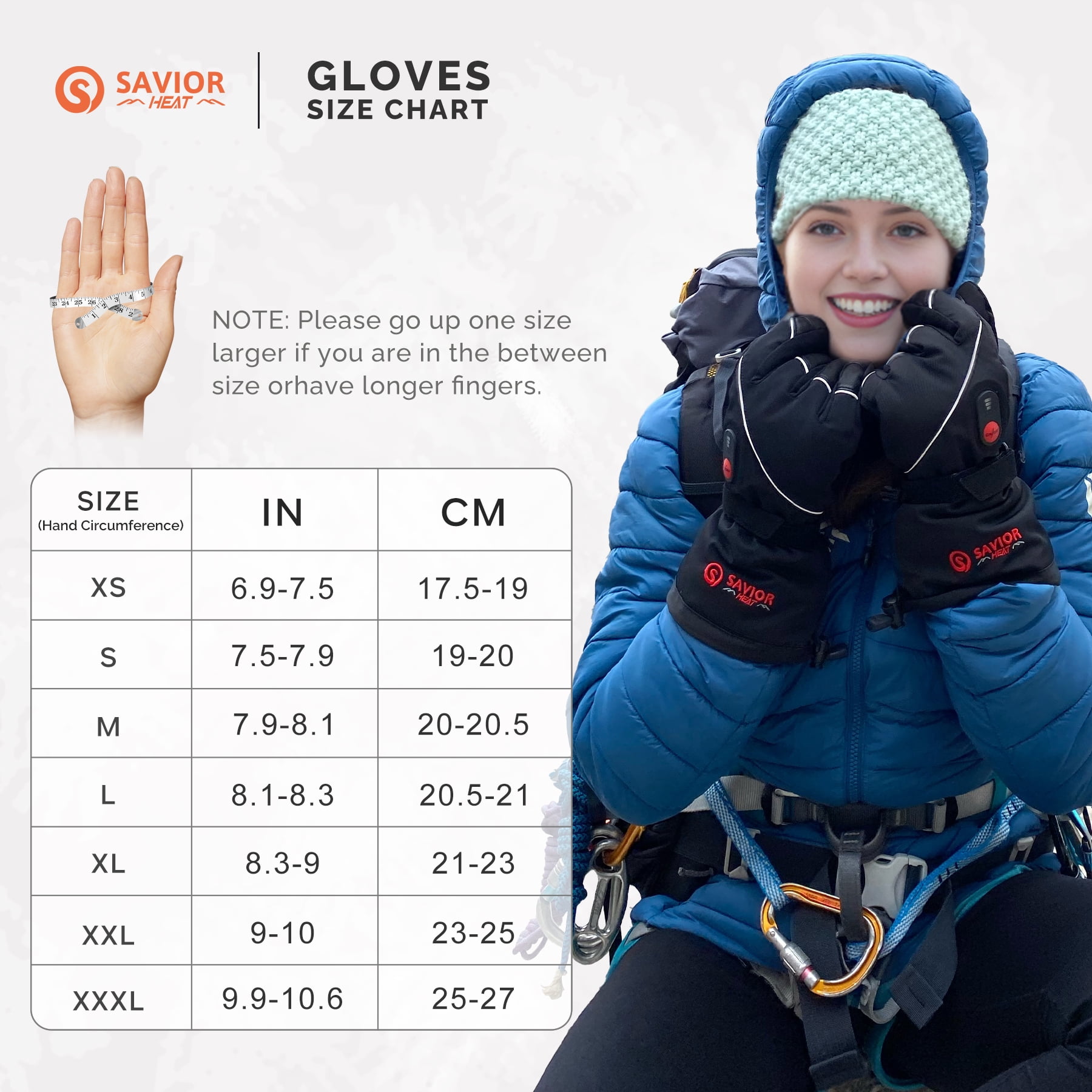Savior Adult Battery Heated Gloves, Winter Ski Mittens Black XS-3XL