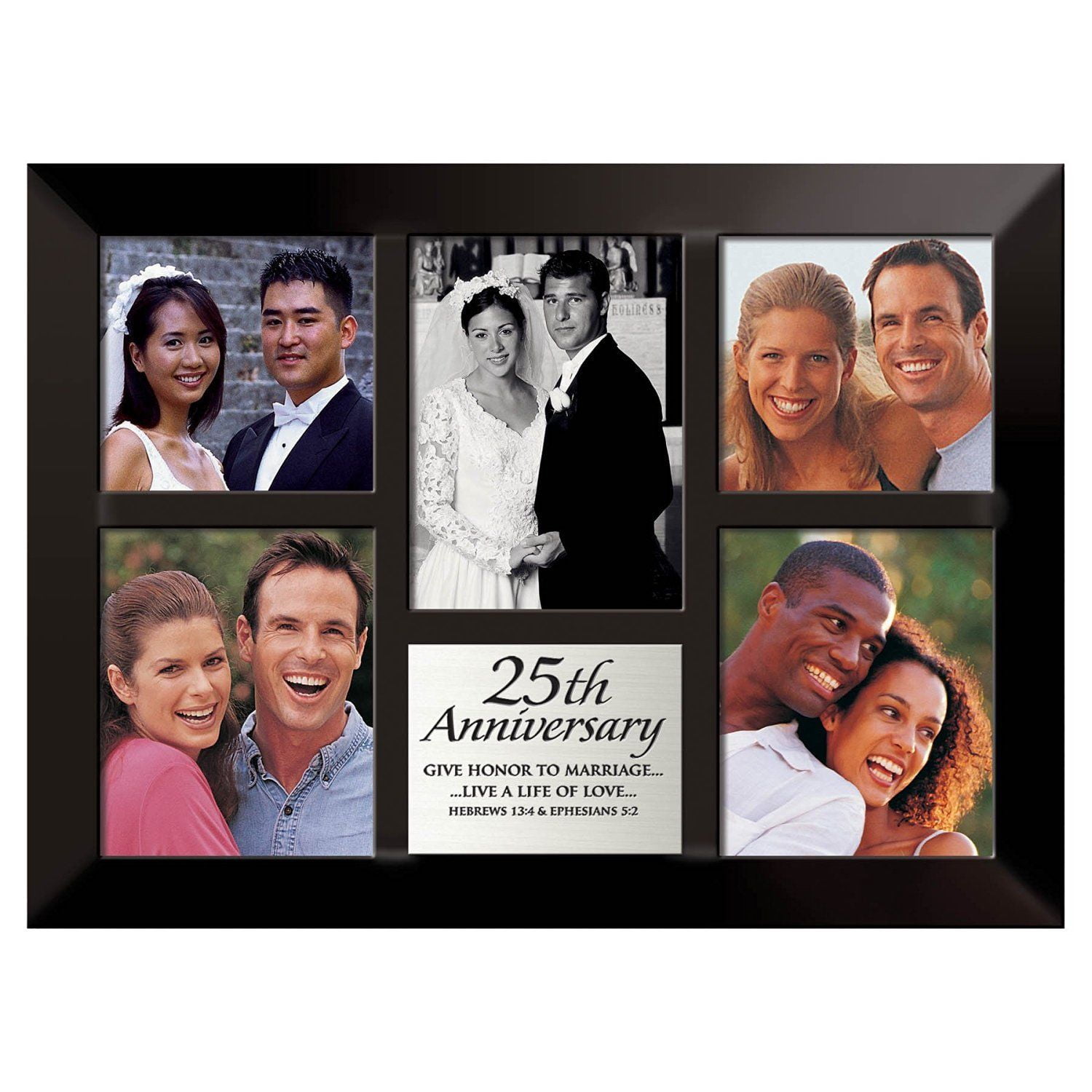 25th Anniversary Photo Collage Frame, 10.5" x 14.25", by Lighthouse