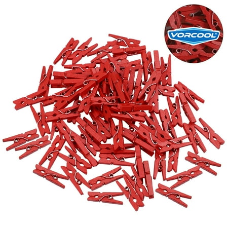 CTIRCHIU 100 Pcs Small Paper Clips Red Wood Clips for Craft Projects and Creative Embellishment during Christmas
