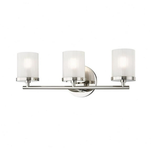 -Three Light Bath Bracket in Style-17.5 inches Wide By 6.25 inches High-Polished Nickel Finish Bailey Street Home 735-Bel-2941855