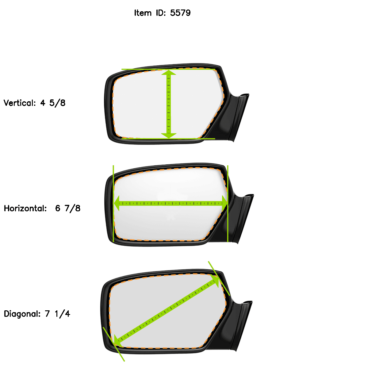AutoMirrors Compatible with 14-15 Honda Civic Right Passenger Mirror Glass Lens w/Adhesive