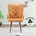 thumbnail image 2 of UNICOO High Wingback Living Room Chairs, Vintage Button Wingback Chair, Velvet Side Chair Leisure Chair Wingback Reading Chair for Living Room Bedroom Waiting Room (Hermes Orange), 2 of 7