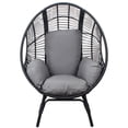 thumbnail image 2 of Patio PE Wicker Egg Chair Model 2 with Black Color Rattan Grey Cushion, 2 of 6